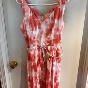 Calvin Klein pink & white tie dye dress